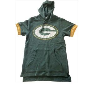 GREEN BAY PACKERS Mitchell & Ness Hoodie Short Sleeve sweatshirt dress size sm